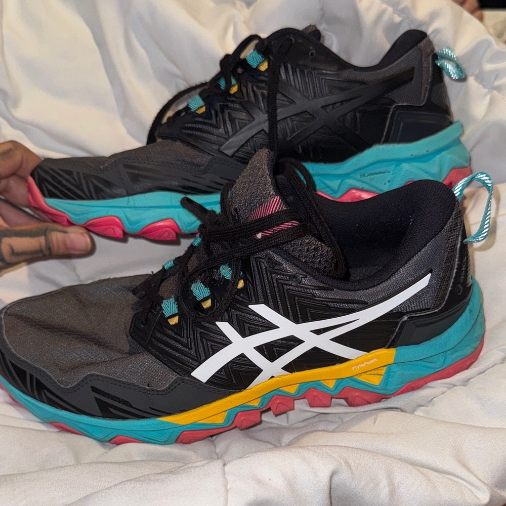 ASICS GEL-FujiTrabuco 8 trail running shoes in the Black Multi colorway Sz.9.5 W - Picture 5 of 16